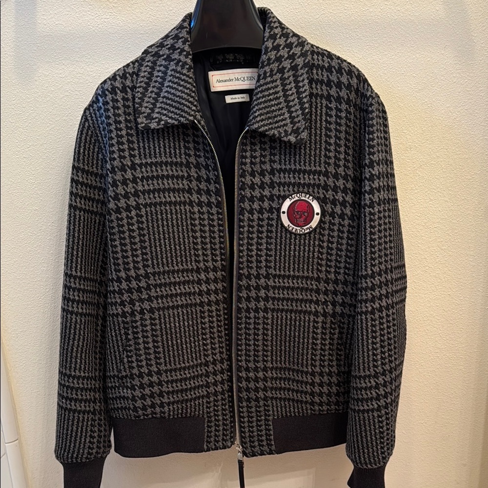 Alexander McQueen Black and Gray Plaid Jacket